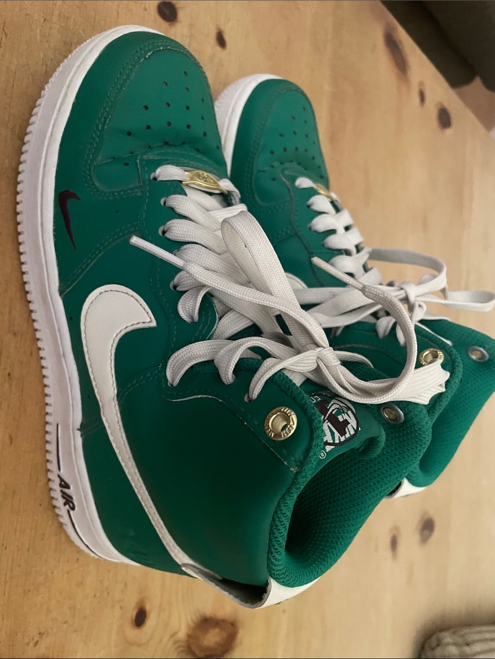 Womens green high top Air Force 1’s
